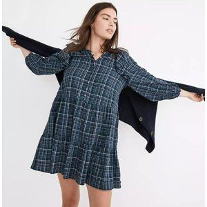 Madewell Gauze Ruffle-Trimmed Mini Dress Size S NWT